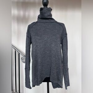 We the free grey turtleneck split back tunic
